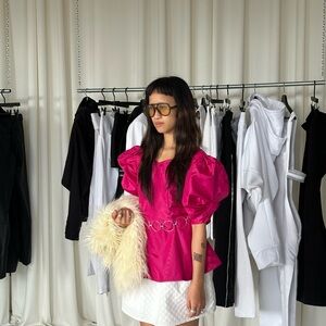 Vintage 80’s Pink Puff-Sleeve Top